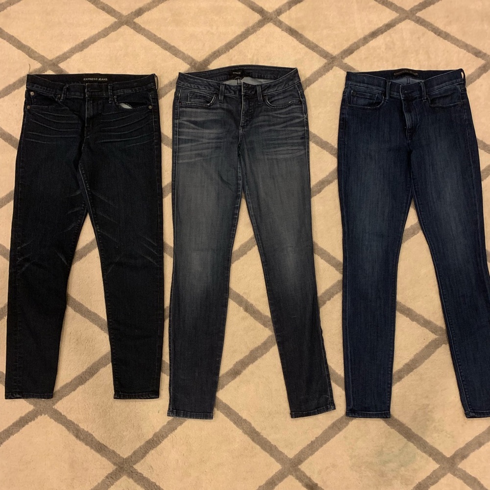 ALL 3! 2 Express mid-rise and 1 Bebe Jeans.